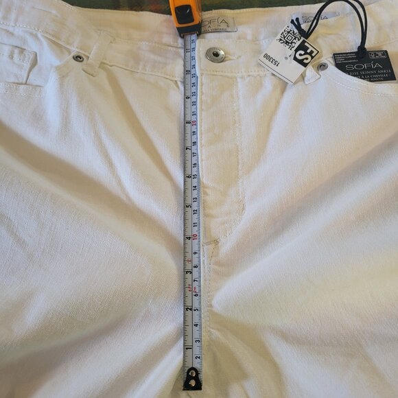Sofia Vergara High Waist Ankle Jeans Size 18 White Jeans NWT - Picture 3 of 13